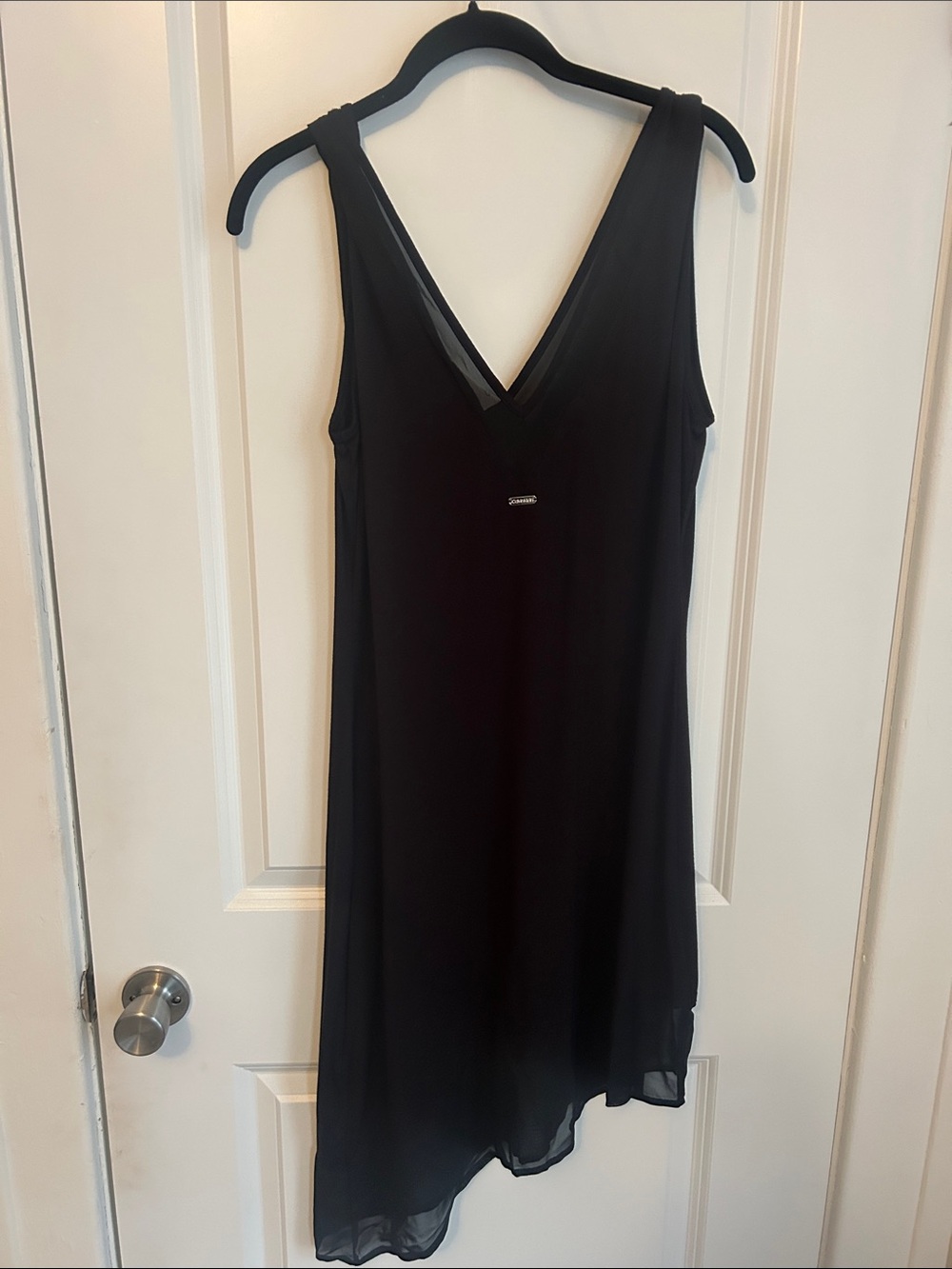 Calvin Klein Black Sheer V-Neck Slip
